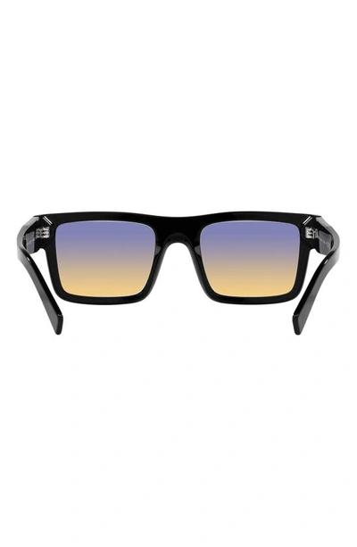 Shop Prada 52mm Rectangular Sunglasses In Black Yellow