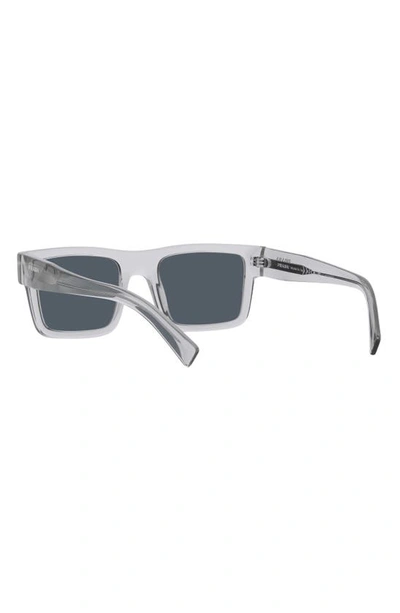 Prada 52mm Rectangular Sunglasses In Shiny Gunmet