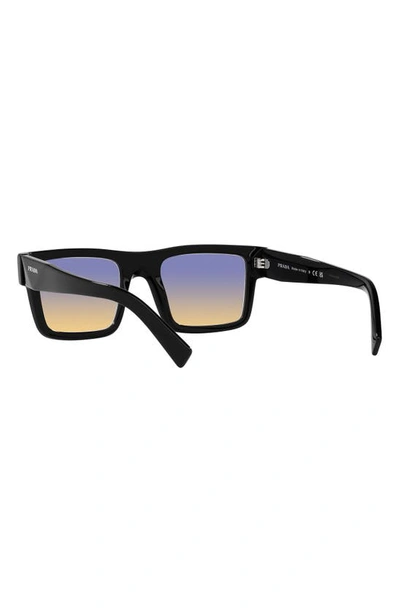 Shop Prada 52mm Rectangular Sunglasses In Black Yellow