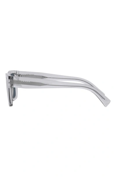 Prada 52mm Rectangular Sunglasses In Shiny Gunmet