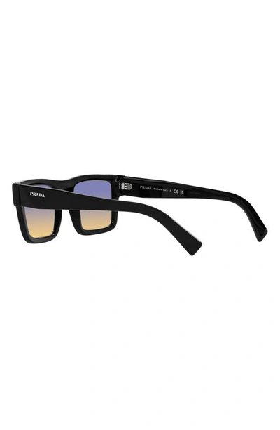 Shop Prada 52mm Rectangular Sunglasses In Black Yellow