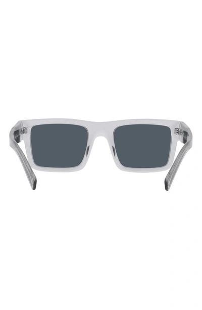 Shop Prada 52mm Rectangular Sunglasses In Shiny Gunmet