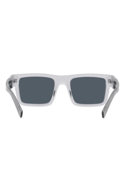 Prada 52mm Rectangular Sunglasses In Shiny Gunmet