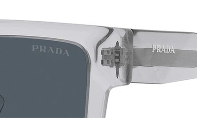 Prada 52mm Rectangular Sunglasses In Shiny Gunmet