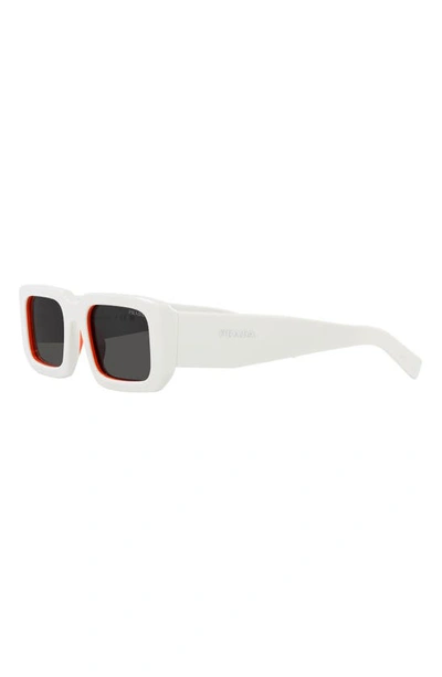 Shop Prada 53mm Rectangular Sunglasses In Dark Grey