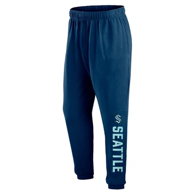 Shop Fanatics Branded Deep Sea Blue Seattle Kraken Chop Block Fleece Sweatpants In Navy