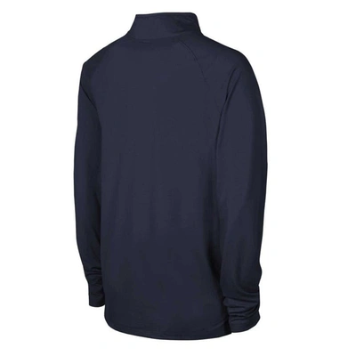 Outerstuff Navy Seattle Seahawks Combine Authentic Raglan Quarter-zip Top In Navy