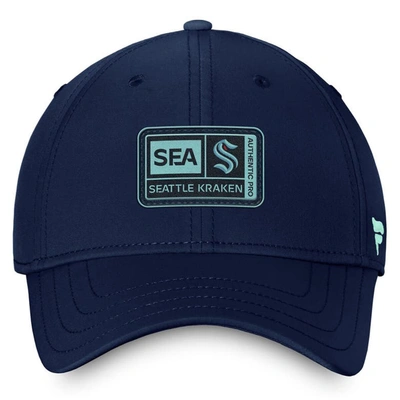 Shop Fanatics Branded  Deep Sea Blue Seattle Kraken Authentic Pro Training Camp Flex Hat In Navy