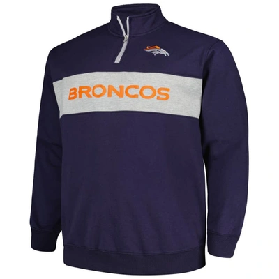 Shop Profile Navy Denver Broncos Big & Tall Fleece Quarter-zip Jacket
