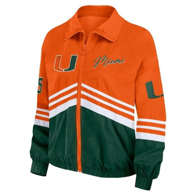 Shop Wear By Erin Andrews Orange Miami Hurricanes Vintage Throwback Windbreaker Full-zip Jacket