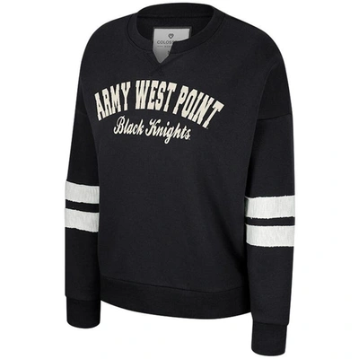 Shop Colosseum Black Army Black Knights Perfect Date Notch Neck Pullover Sweatshirt