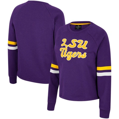 Shop Colosseum Purple Lsu Tigers Talent Competition Raglan Pullover Sweatshirt