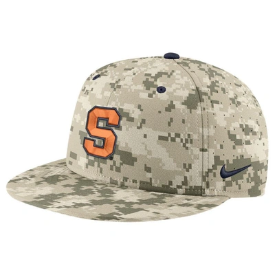 Shop Nike Camo Syracuse Orange Aero True Baseball Performance Fitted Hat