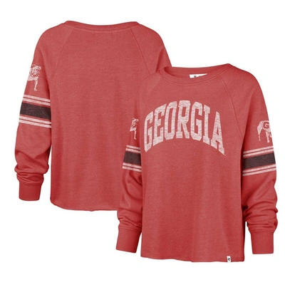 Shop 47 ' Red Georgia Bulldogs Allie Modest Raglan Long Sleeve Cropped T-shirt
