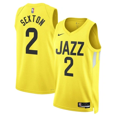 Shop Nike Unisex  Collin Sexton Gold Utah Jazz Swingman Jersey