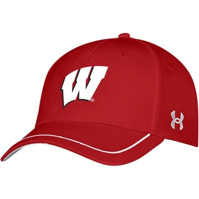 Shop Under Armour Youth  Red Wisconsin Badgers Blitzing Accent Performance Adjustable Hat