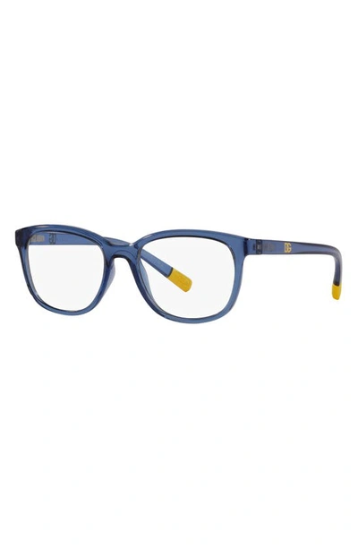 Shop Dolce & Gabbana 50mm Rectangular Optical Glasses In Opal Blue