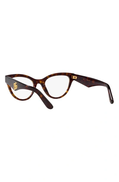 Dolce & Gabbana 52mm Butterfly Optical Glasses In Havana