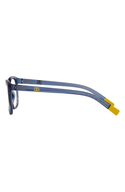 Dolce & Gabbana 50mm Rectangular Optical Glasses In Opal Blue