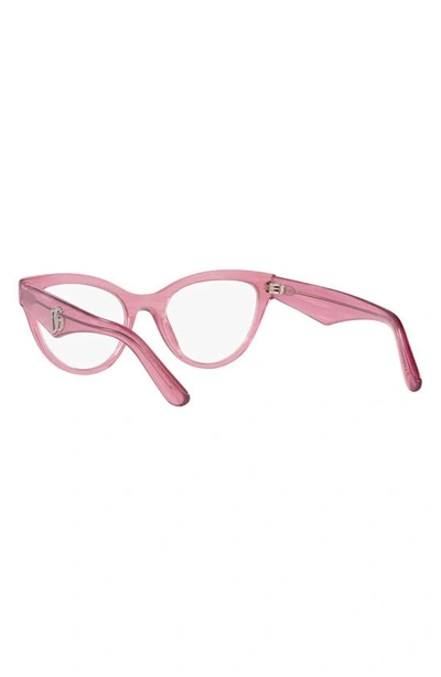Shop Dolce & Gabbana 52mm Butterfly Optical Glasses In Pink