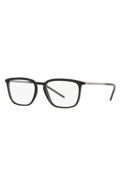 Shop Dolce & Gabbana 54mm Square Optical Glasses In Trnprt Grn
