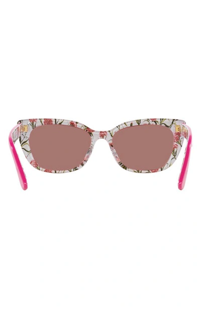 Dolce & Gabbana Dolce&gabbana 49mm Small Mirrored Cat Eye Sunglasses In Rose Gold