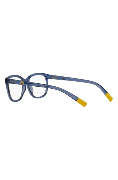 Shop Dolce & Gabbana 50mm Rectangular Optical Glasses In Opal Blue