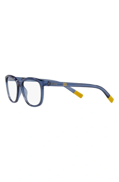 Shop Dolce & Gabbana 50mm Rectangular Optical Glasses In Opal Blue