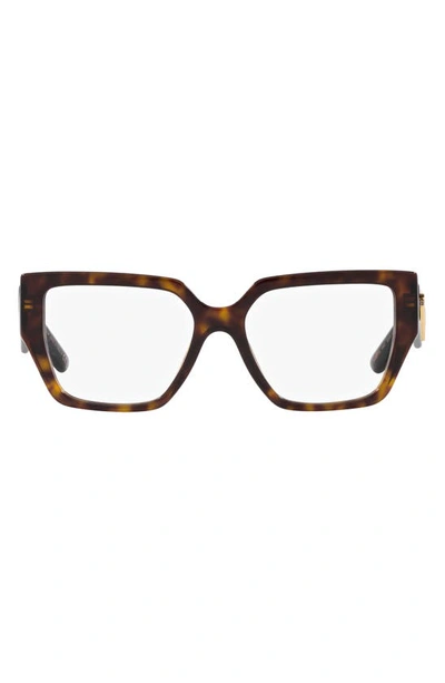 Shop Dolce & Gabbana 55mm Square Optical Glasses In Havana