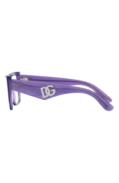 Shop Dolce & Gabbana 55mm Square Optical Glasses In Violet