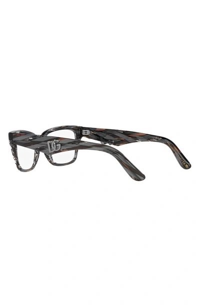 Shop Dolce & Gabbana 54mm Rectangular Optical Glasses In Matte Black