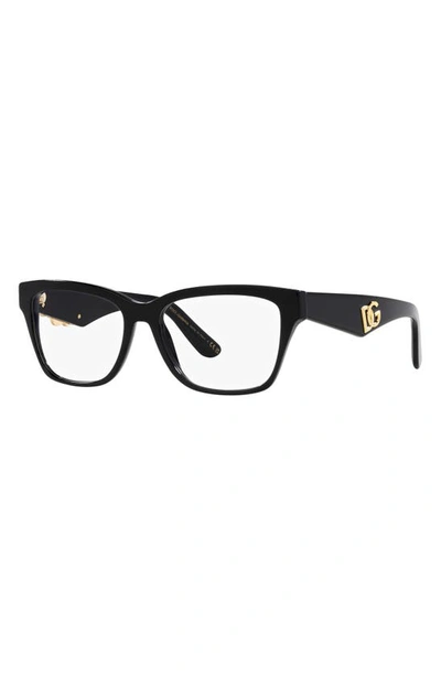 Shop Dolce & Gabbana 54mm Rectangular Optical Glasses In Black
