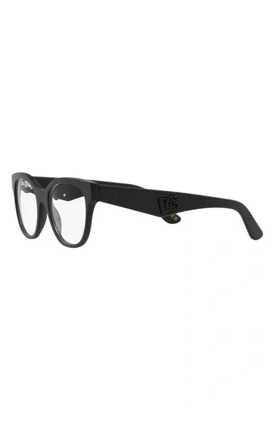 Shop Dolce & Gabbana 53mm Phantos Optical Glasses In Matte Black