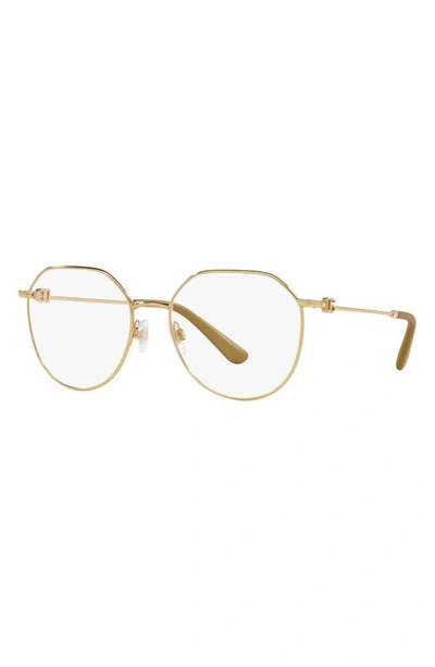 Shop Dolce & Gabbana 56mm Round Glasses In Gold