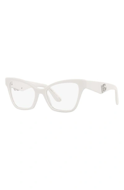 Shop Dolce & Gabbana 52mm Cat Eye Optical Glasses In White