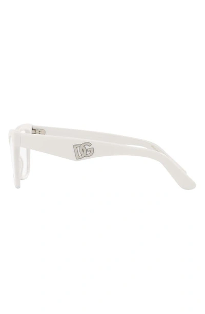 Shop Dolce & Gabbana 52mm Cat Eye Optical Glasses In White