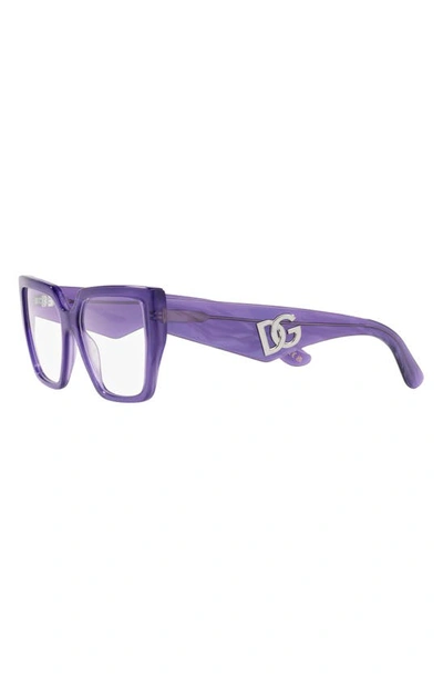 Shop Dolce & Gabbana 53mm Square Optical Glasses In Purple