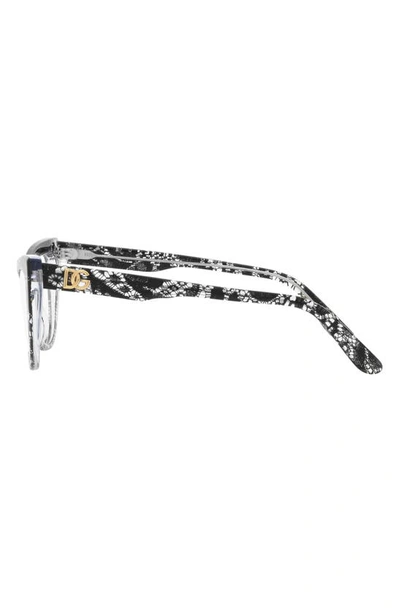 Dolce & Gabbana 54mm Cat Eye Optical Glasses In Black Lace