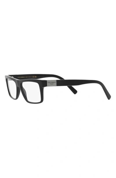 Shop Dolce & Gabbana 54mm Rectangular Optical Glasses In Matte Black