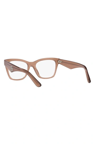 Shop Dolce & Gabbana 53mm Square Optical Glasses In Caramel