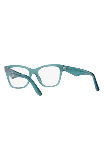 Shop Dolce & Gabbana 53mm Square Optical Glasses In Azure