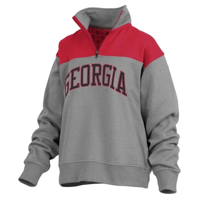 Shop Pressbox Gray Georgia Bulldogs Avon Fleece Quarter-zip Jacket