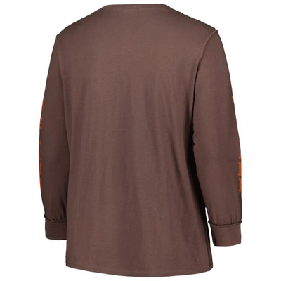 Shop 47 ' Brown Cleveland Browns Plus Size Honey Cat Soa Long Sleeve T-shirt