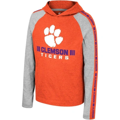 Shop Colosseum Youth  Orange Clemson Tigers Ned Raglan Long Sleeve Hooded T-shirt