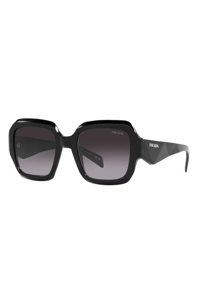 Shop Prada 54mm Rectangular Sunglasses In Black