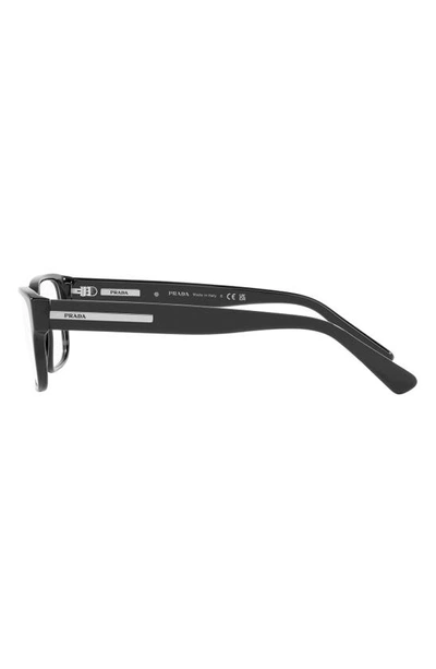 Prada 56mm Square Optical Glasses In Matte Black