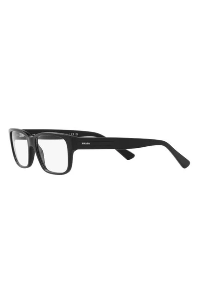 Prada 56mm Square Optical Glasses In Matte Black