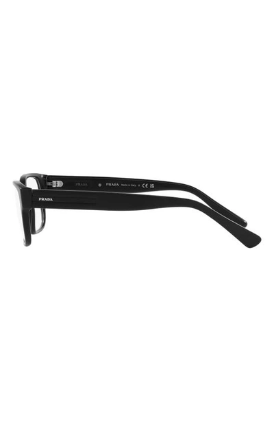 Prada 56mm Square Optical Glasses In Matte Black