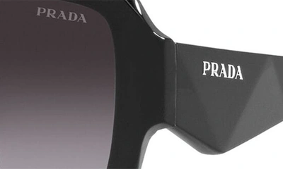 Shop Prada 54mm Rectangular Sunglasses In Black