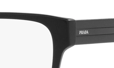 Prada 56mm Square Optical Glasses In Matte Black